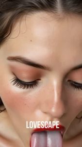 Lipstick-Smeared Lips Wrapped Around Dick